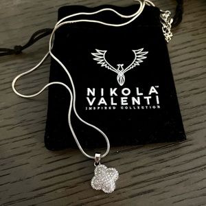 White Gold Plated Clover Necklace